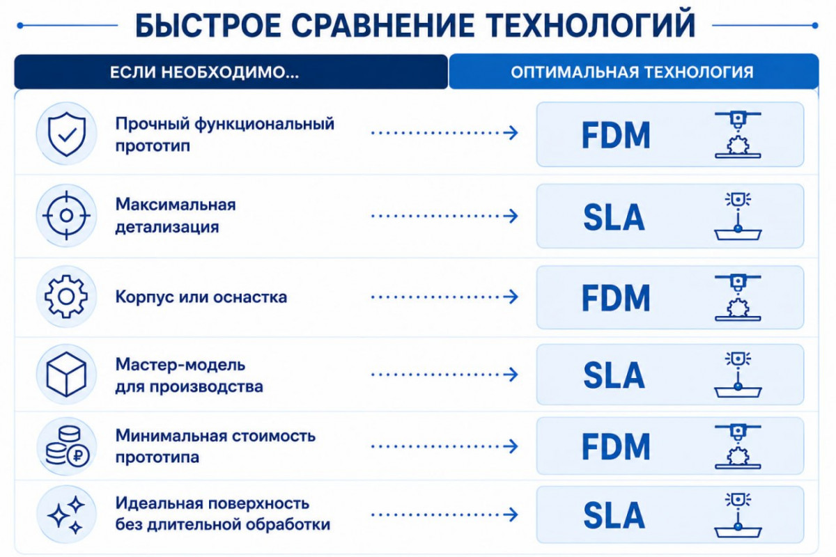 Сравнение технологий 3d-печати