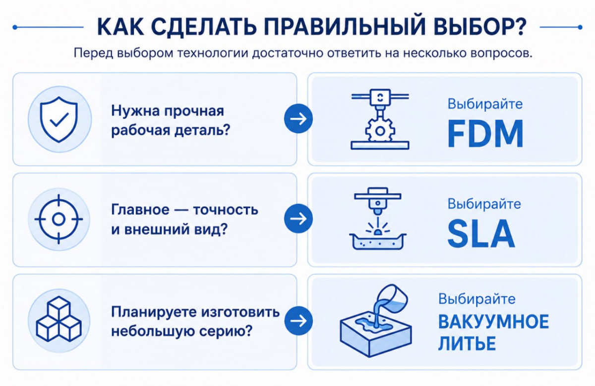 Как выбрать технологию 3d-печати